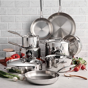 Sam's Club Members: 14-Pc Tramontina Tri-Ply Clad 18/10 Stainless Steel Cookware $175 + Free S&H w/ Plus