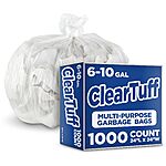 Stock Your Home Clear Trash Bags 6-10 Gallon (1000 Pack) $12.50 after clipping 50% S&amp;S coupon free shipping with prime