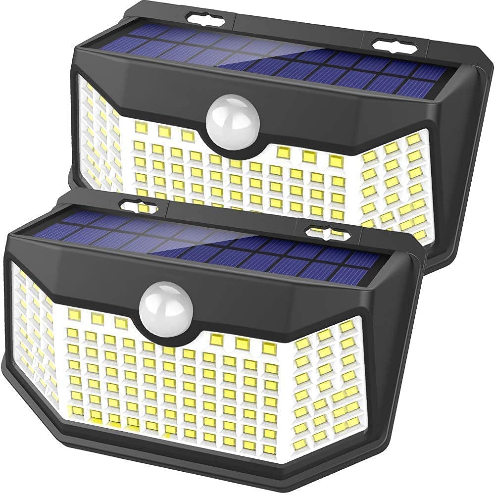 HMCITY Solar Lights Outdoor 120 LED with Lights Reflector and 3 Lighting Modes, Motion Sensor Security Lights,IP65 Waterproof Solar Powered for Garden Patio Yard (2 Pack) $13.19