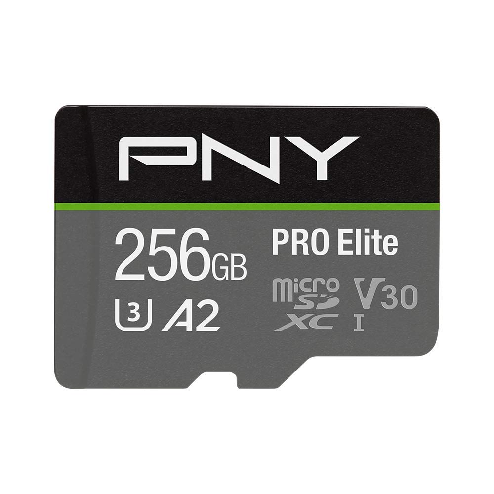 PNY 256GB PRO Elite Class 10 U3 V30 microSDXC Flash Memory Card - 100MB/s, Class 10, U3, V30, A2, 4K UHD, Full HD, UHS-I, micro SD, $18.99