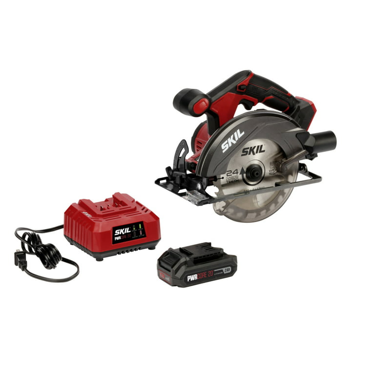 SKIL PWR CORE 20V 6-1/2-Inch Cordless Circular Saw, 2.0Ah Lithium Battery & Charger, $59.98
