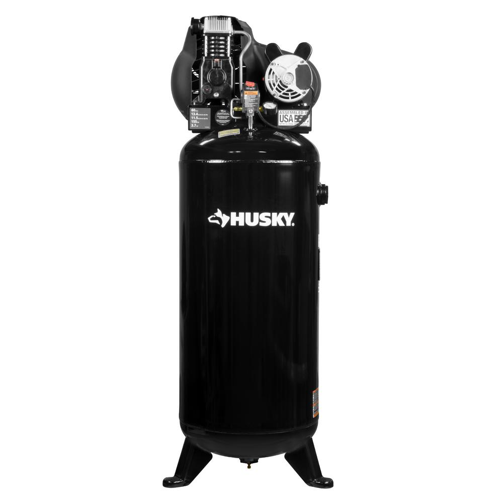 Husky 60 Gallon Stationary 155 Psi Air Compressor Ymmv Home Depot Reg 559 Now 280
