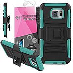 *Dead* Samsung Galaxy S6 Heavy Duty Case, Wallet Case or Double Layer Case W/ Tempered Glass Screen Protector - Free AC