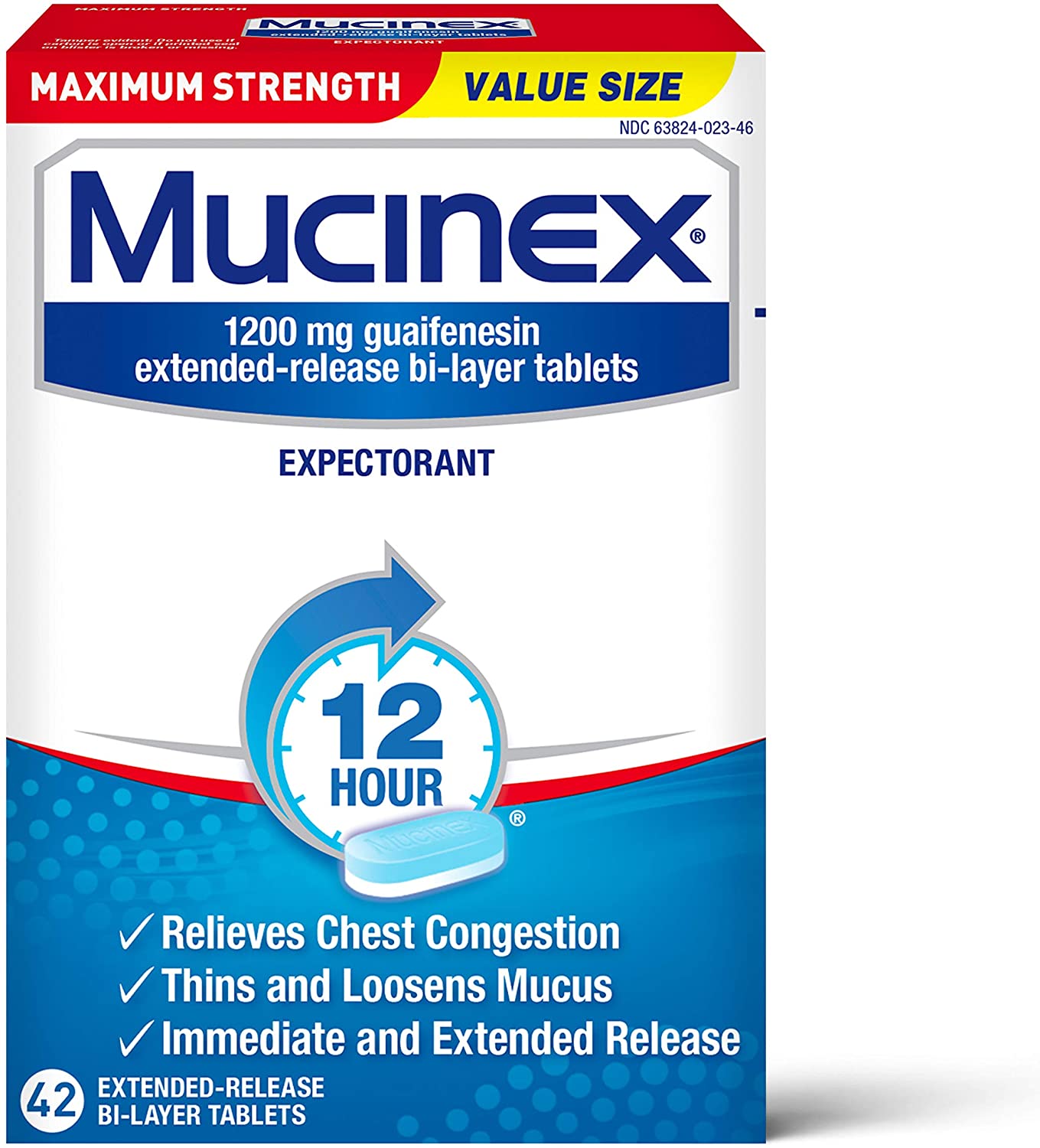 42-Ct Mucinex Maximum Strength 12-Hour Chest Congestion Expectorant Tablets $13.96 w/s&s & More at Amazon