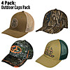 4-Pack Outdoor Caps Premium Collection (Browning, Mossy Oak, and Realtree) $20 + Free Shipping