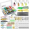 plusinno 102-piece fishing lures tackle box kit w/ crankbaits, worms & accessories $10.25 + free shipping w/ prime or on $35+