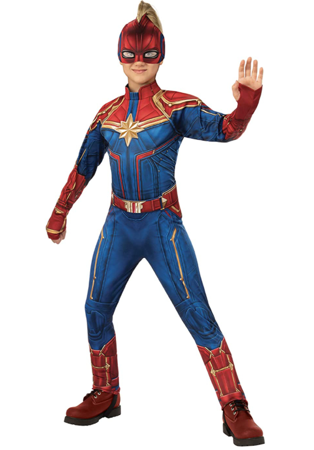 Captain Marvel Hero Suit Deluxe Superhero Costume (girls) Medium $5.25 at Amazon