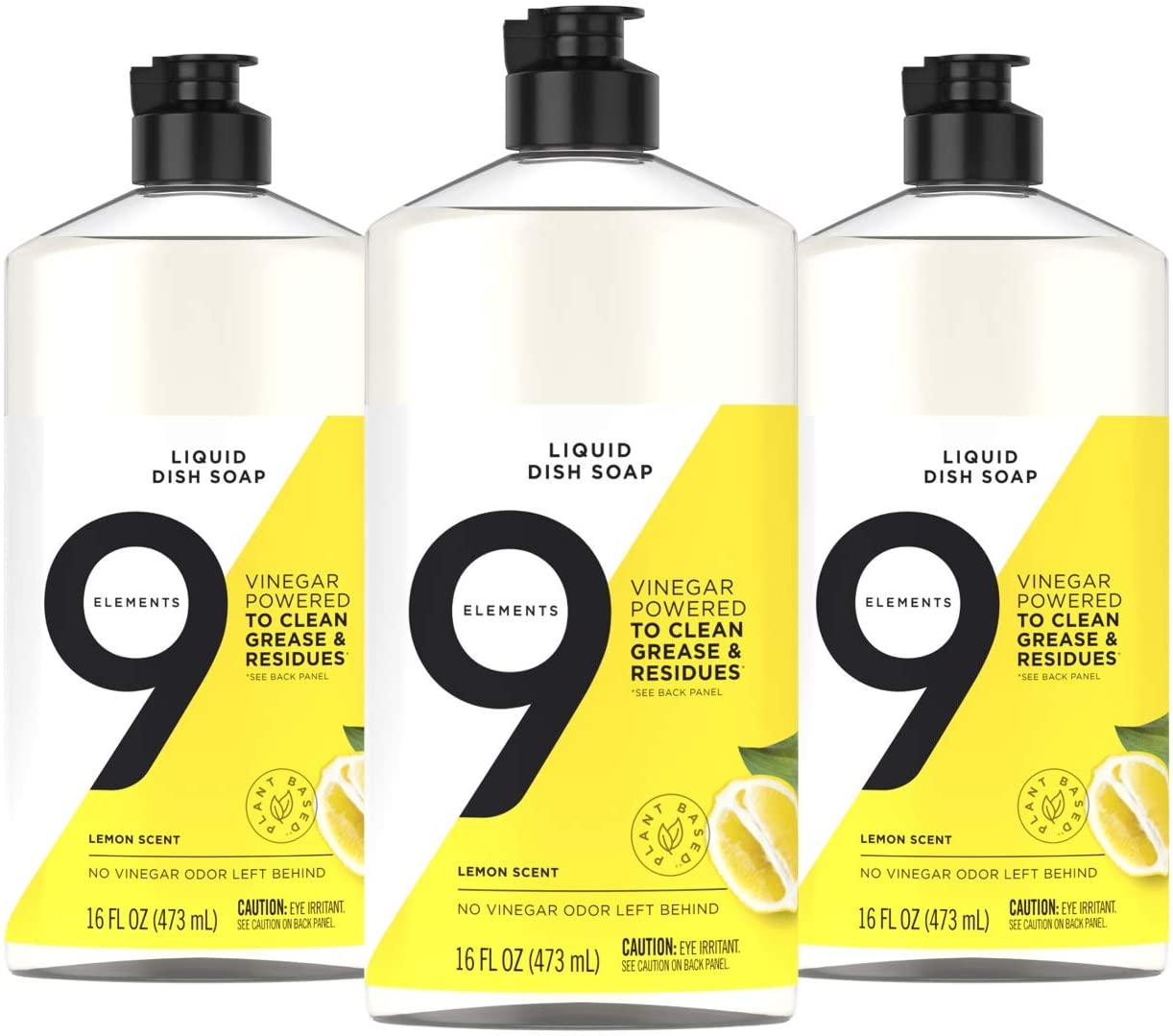 3 Ct. 16oz. 9 Elements Dishwashing Liquid Dish Soap (Lemon Scent Vinegar) $8.80 & More at Amazon