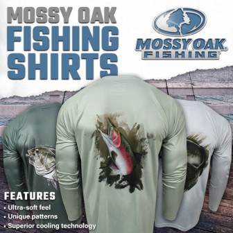 Mossy Oak Performance Fishing Long Sleeve Crews $13.50 + Free Shipping