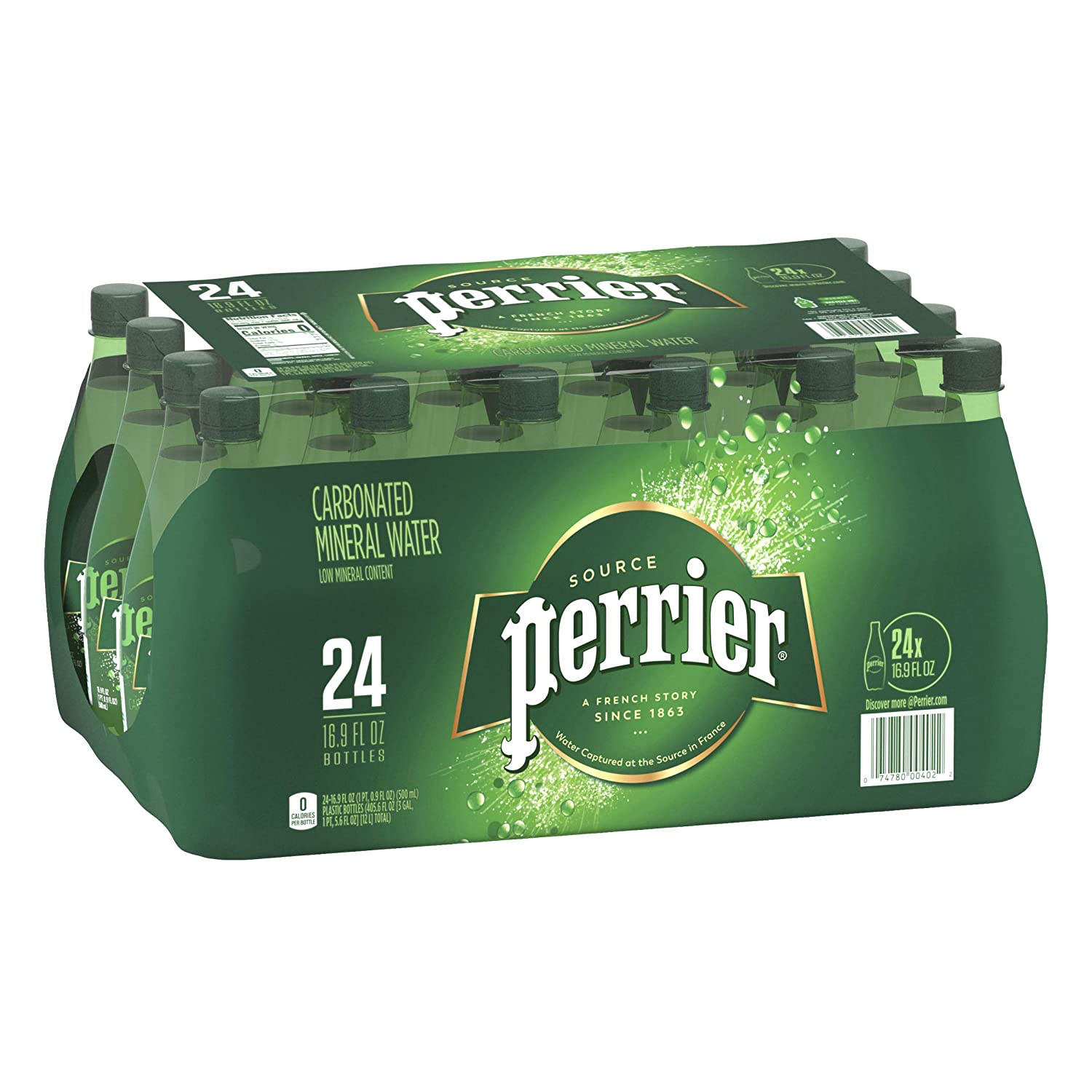 24-Pack 16.9oz Perrier Carbonated Mineral Water (Original) $13.98 at Amazon