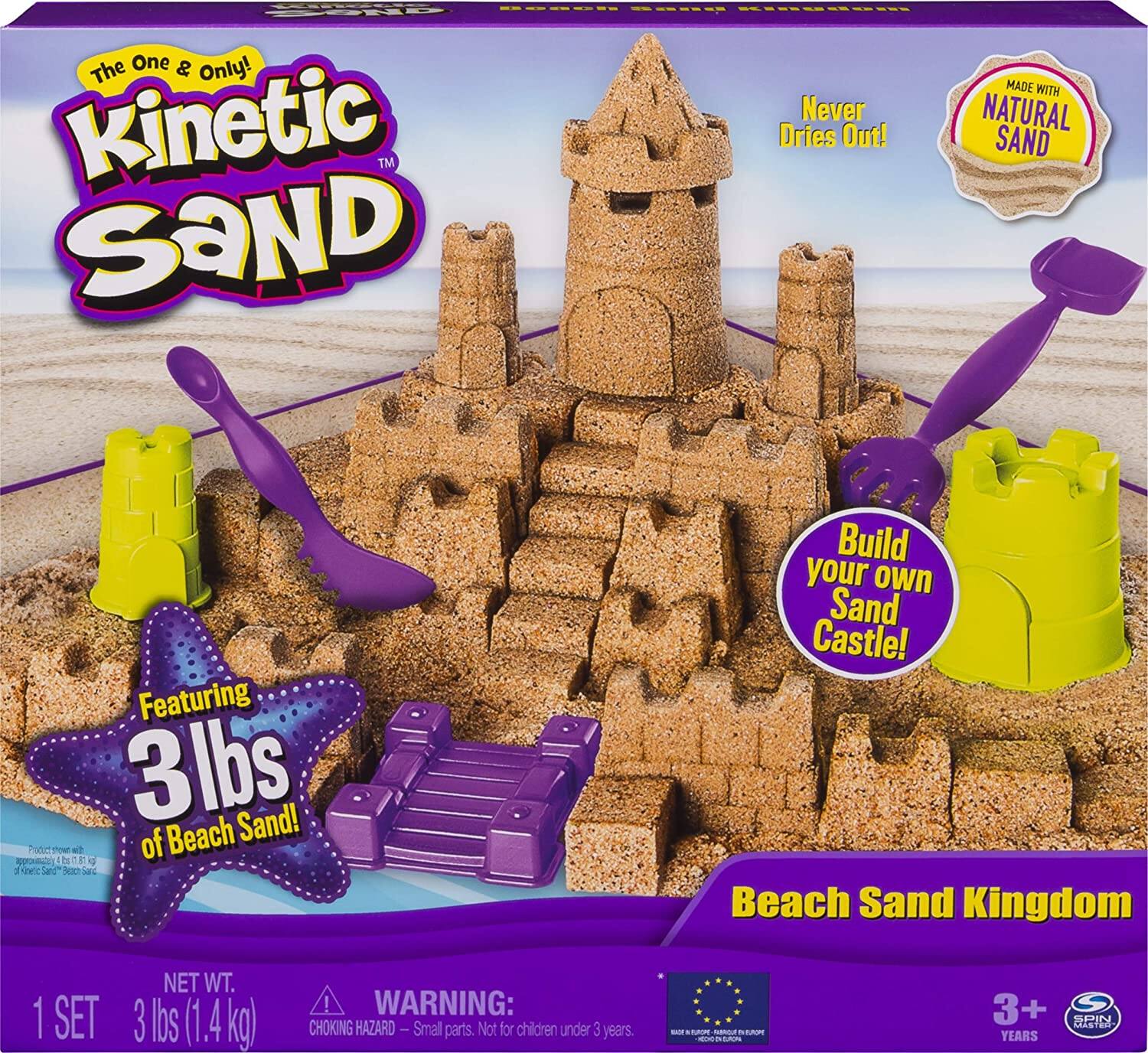 3 LBS Kinetic Sand Beach Sand Kingdom Playset $11.60 - Amazon