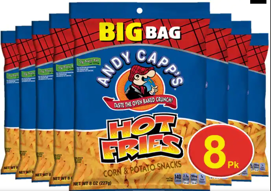 8-Pack 8-Oz Andy Capp's Big Bag Hot Fries $11.90 w/ Subscribe & Save