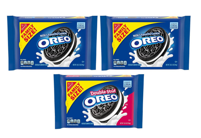 3-Pack OREO Original & Double Stuf Family Size Cookies $8.50 & More Shipping is free with Prime or on orders $25+