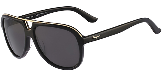 Salvatore Ferragamo Double-Bridge Aviator Sunglasses (Black) $59 - Shipping is Free