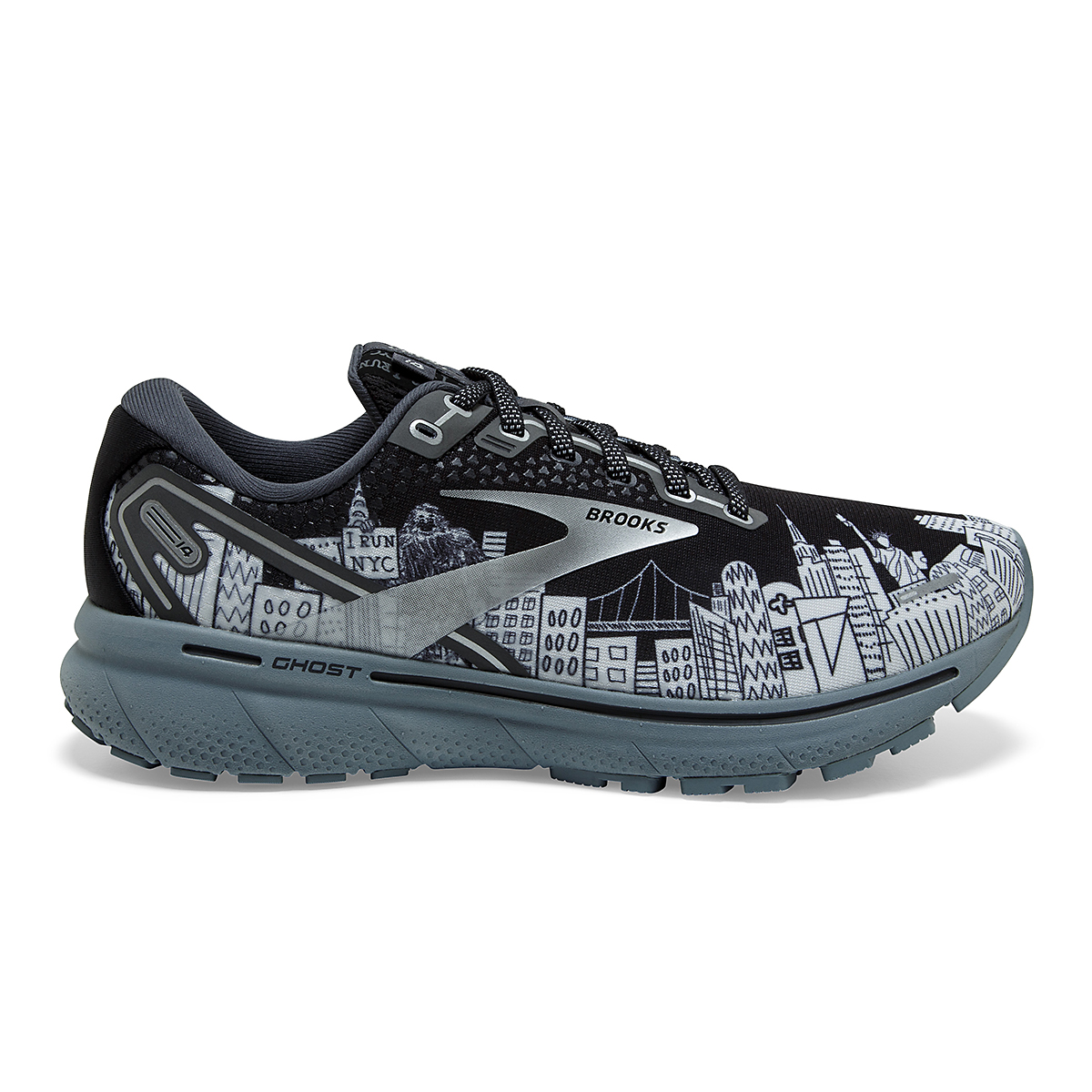 Brooks Ghost 14 Running Shoe NYC Black Ebony 77.97 Free Shipping