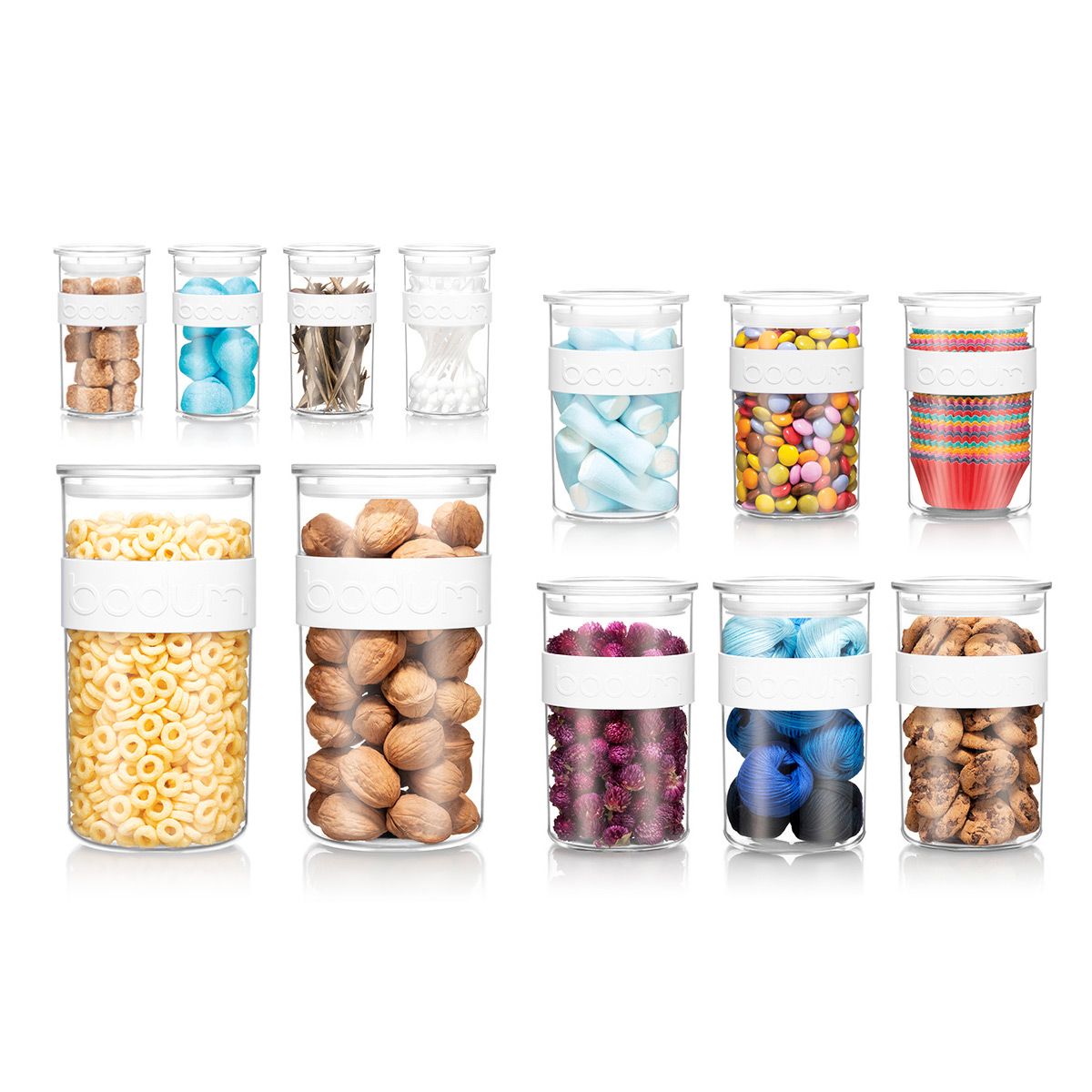 Bodum - Presso 12 pce. Food Storage Jar Sets - White $38.69 / Black $40.49 + Free Shipping