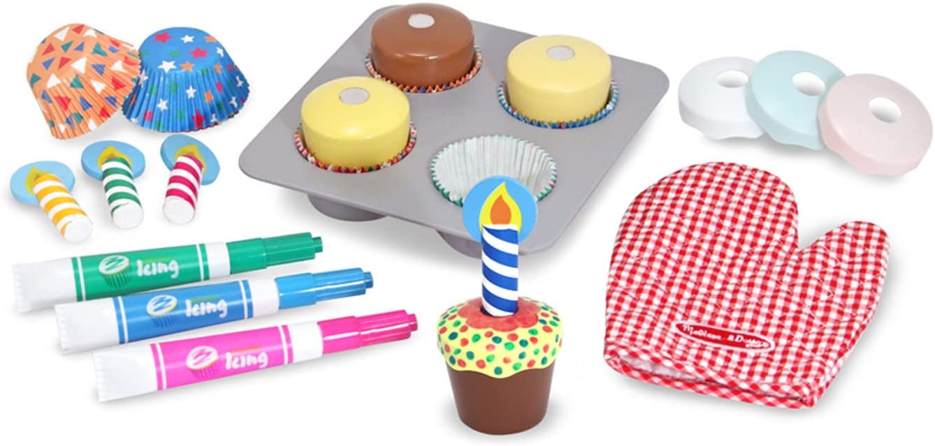Melissa & Doug Bake and Decorate Wooden Cupcake Play Food Set $11.39 + Free Ship w/Prime