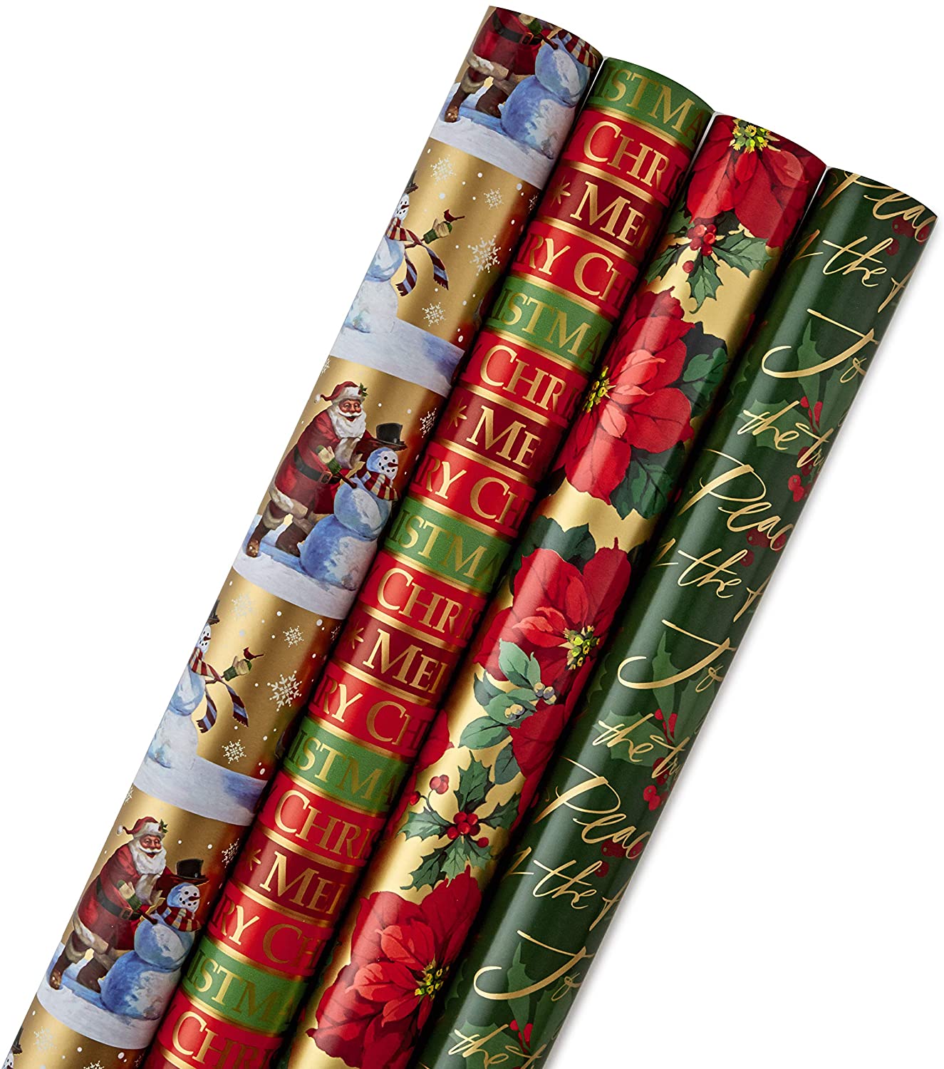 4-Pk. Hallmark Reversible Christmas Wrapping Paper Bundle (Traditional) $9.99 + Free Shipping w/Prime
