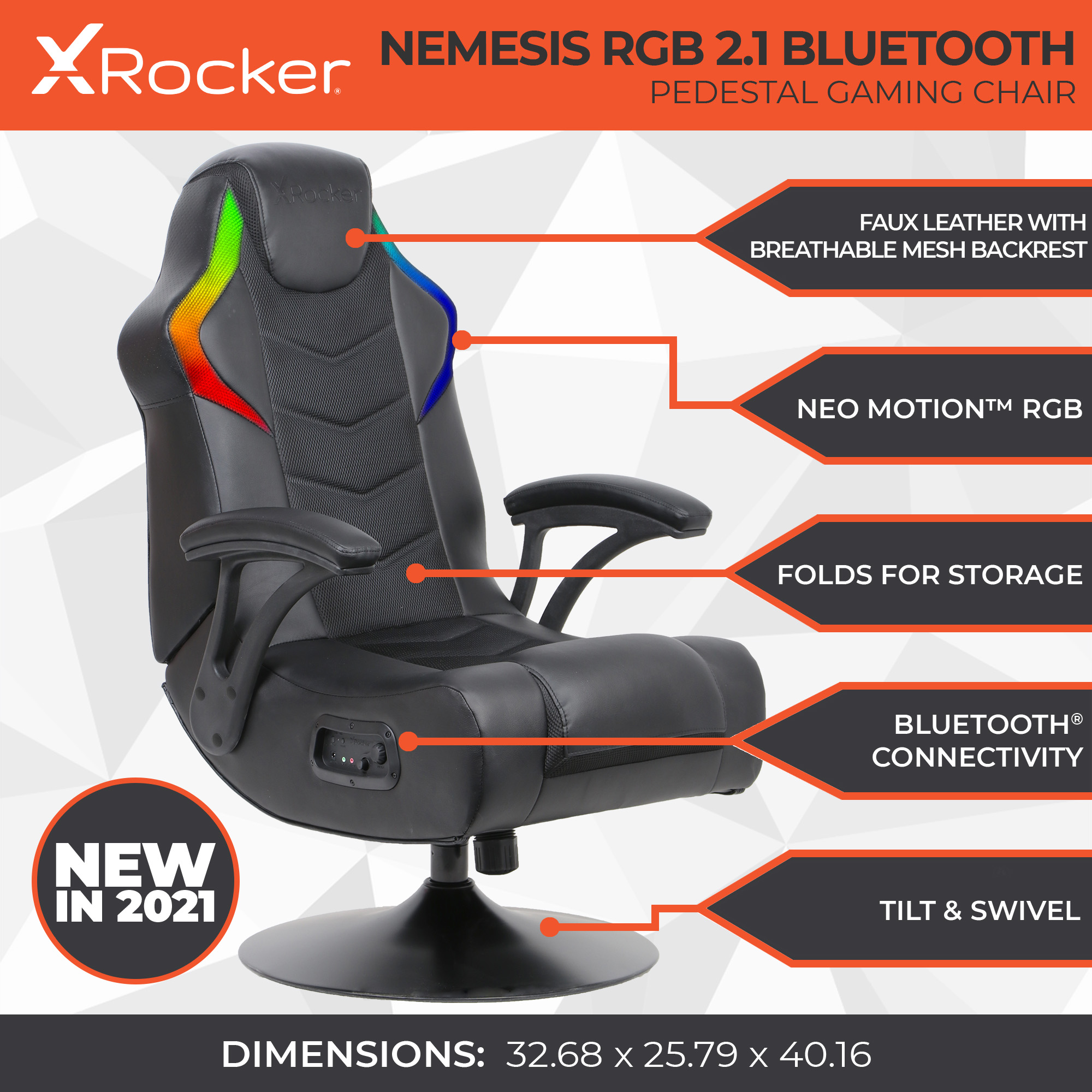 X Rocker Nemesis RGB Audio Pedestal Console Gaming Chair (Black) $159 + Free Shipping