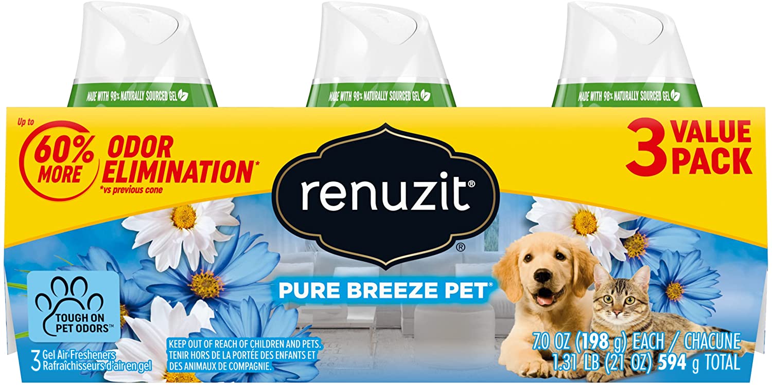 3-Count 7-Oz Renuzit Gel Air Freshener (Pure Breeze Pet) $2.39 + Free Ship w/Prime