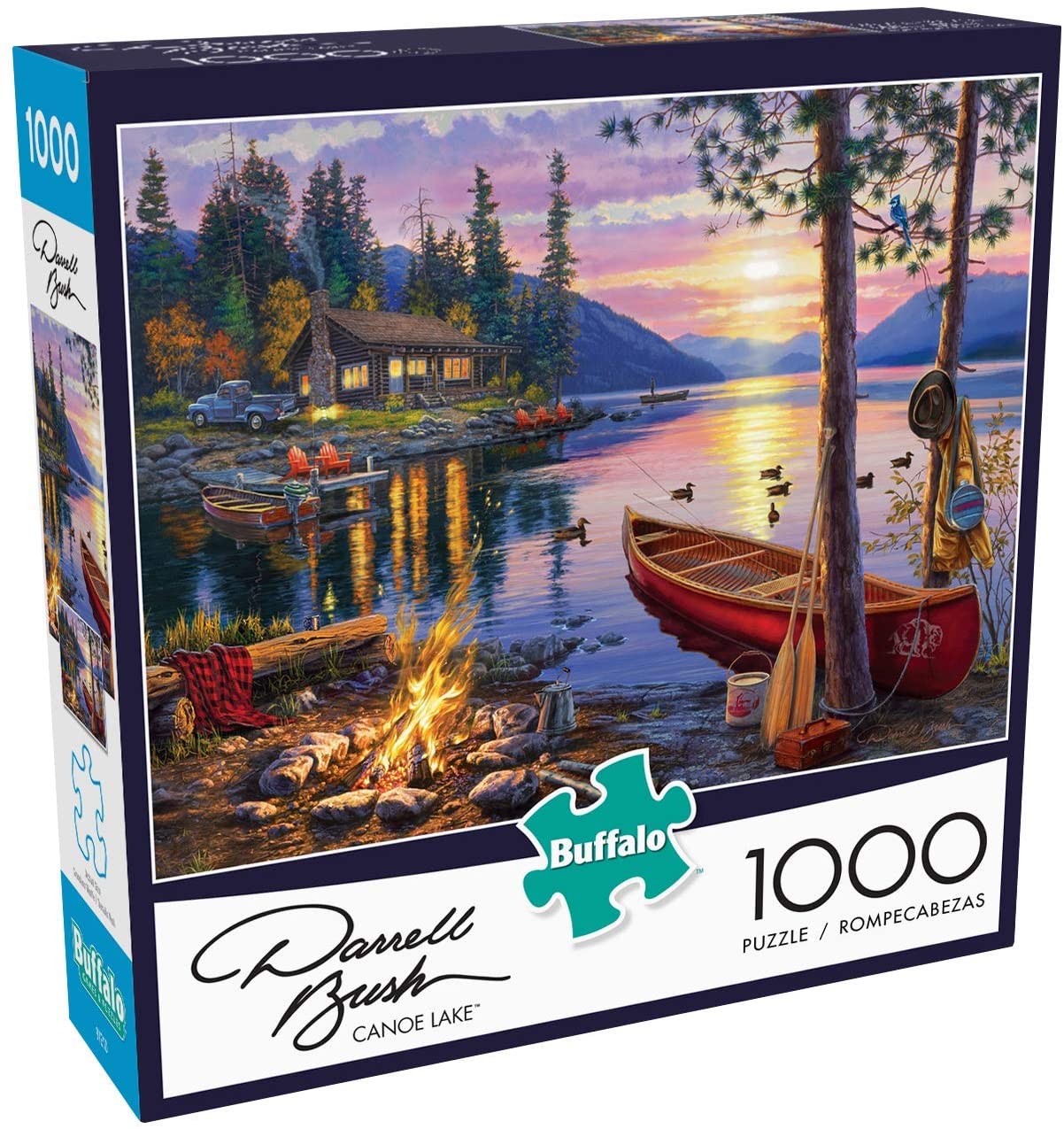 1,000-Piece Buffalo Games Jigsaw Puzzles: Canoe Lake, Twas' The Night Before Christmas $9.97 each & More