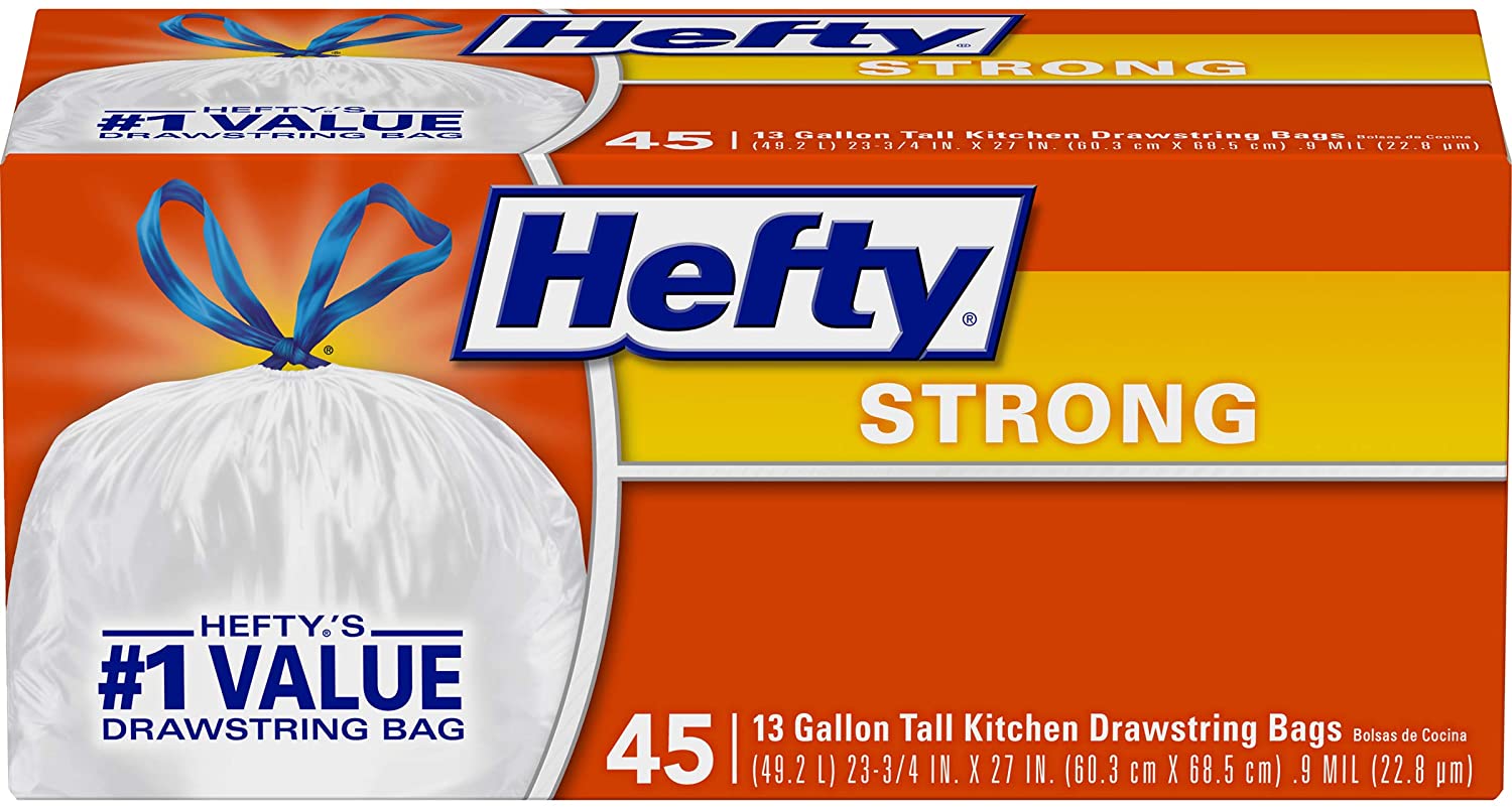 45-Count 13-Gallon Hefty Strong Tall Kitchen Trash Bags $5.99 w/s&s