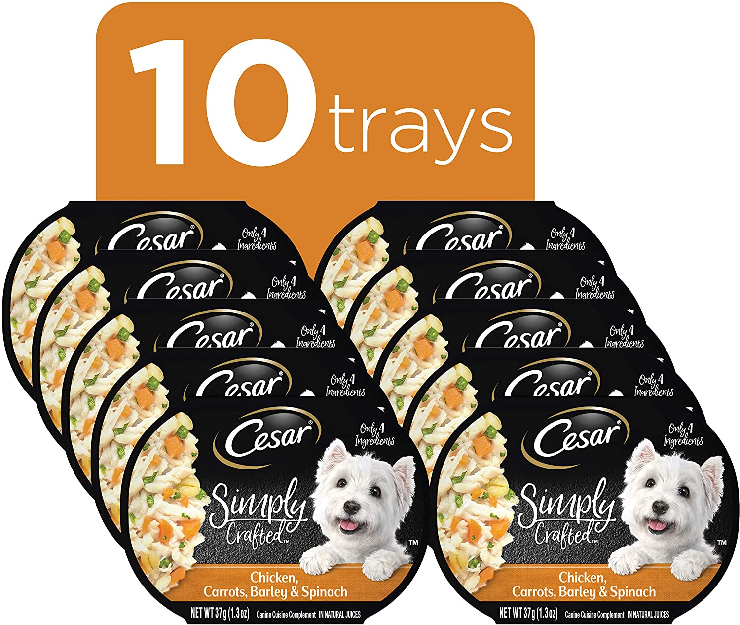 10-Pk Tubs Cesar Simply Crafted Meal Topper Wet Dog Food $9.05 + Free Ship w/Prime