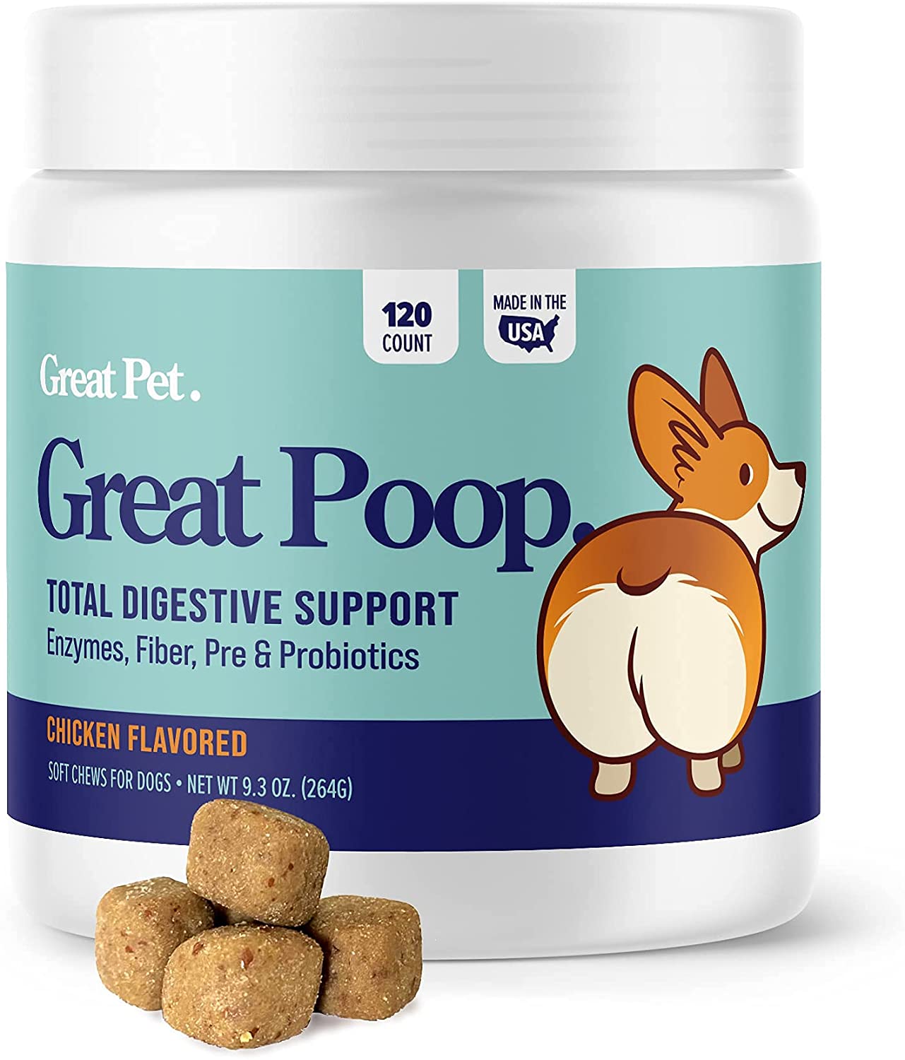 120 Ct. 9.3 oz. Great Poop Probiotics for Dogs, Healthy Gut, Firm Stool & Diarrhea Relief $10 w/s&s