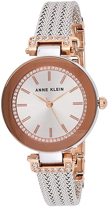 Anne Klein Women's Premium Crystal Accented Mesh Bracelet Watch (Silver/Rose Gold) $35.70 & More + Free Shipping