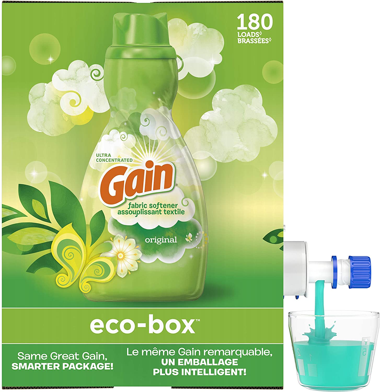 105-Oz Gain Liquid Fabric Softener Eco-Box (180 Loads) $9.90 w/ Subscribe & Save