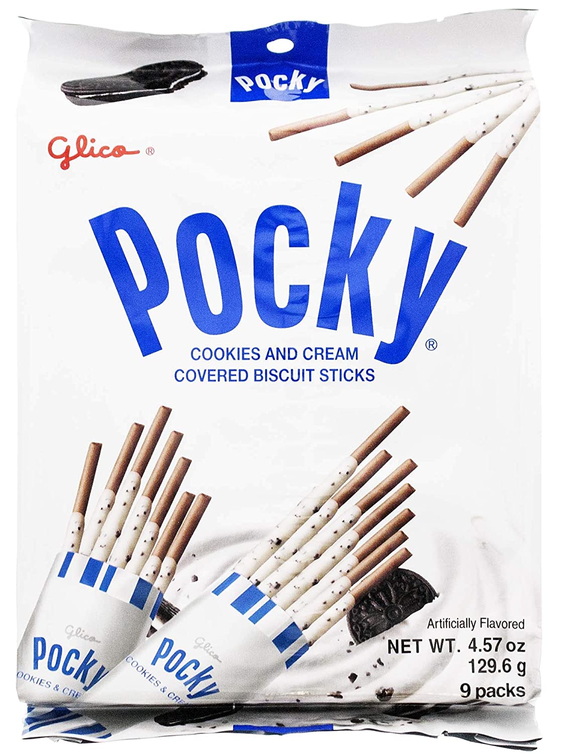 4.57oz. Glico Pocky Cookies & Cream Covered Biscuit Sticks (9 Individual Bags) $3.50 + Free Ship w/Prime
