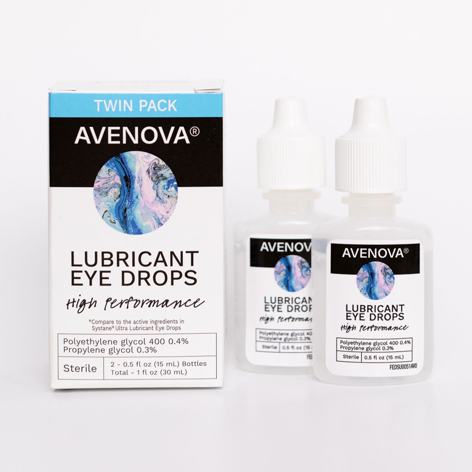 Avenova Lubricant Eye Drops (Twin Pack) - 15 ml. Bottles $14.99 + Free Shipping