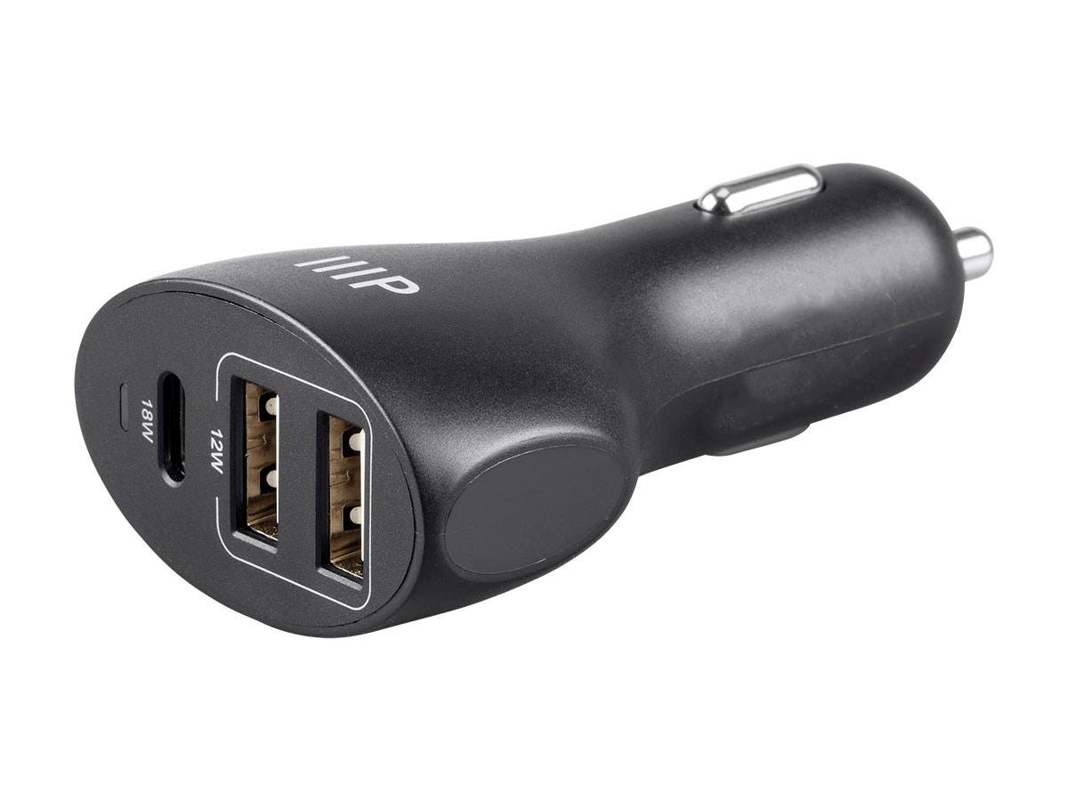 Monoprice Obsidian Speed Plus USB Car Charger, 3-Port, 18W + 2.4A Output $9 + Free Shipping