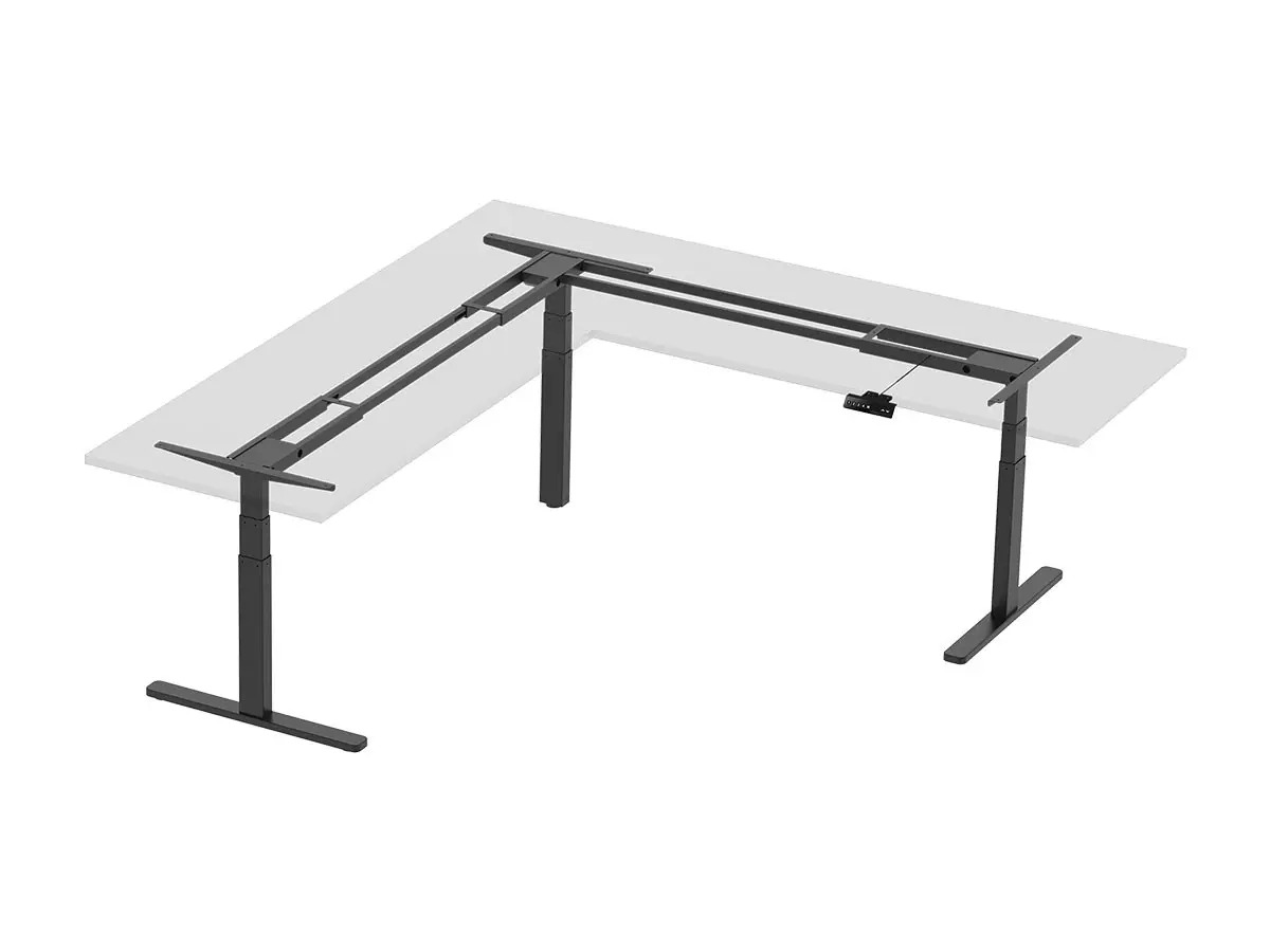 Monoprice WorkstreamTriple-Motor Height-Adjustable Sit-Stand L-Shaped Corner Desk Frame (Black or Gray) $350 + Free Shipping