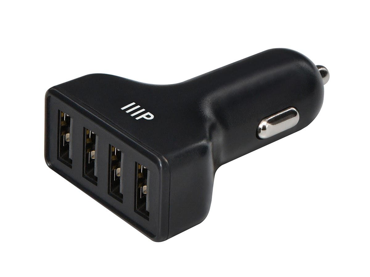 Monoprice 4-Port USB Car Charger $7.99 + Free Shipping