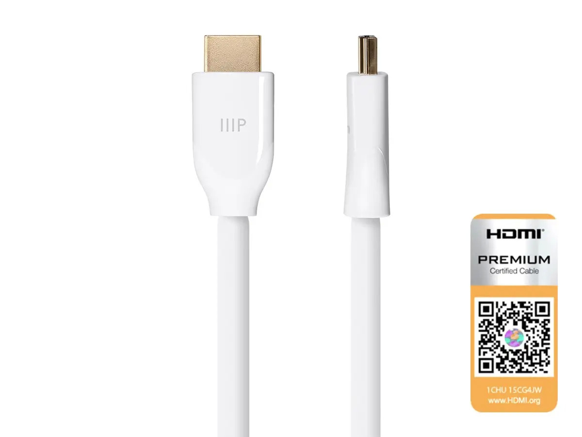 10' Monoprice Certified Premium HDMI Cable (White) $3.40 + Free Shipping