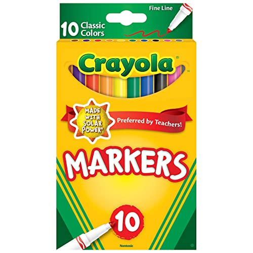 10-Count Crayola Markers (Classic Colors, Fine Line or Broad) $1 - Walmart / Amazon / Target