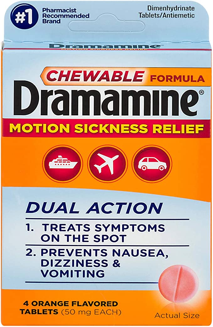 8-Count Dramamine Motion Sickness Long Lasting Relief Less Drowsy Tablets $3 & More w/ Subscribe & Save