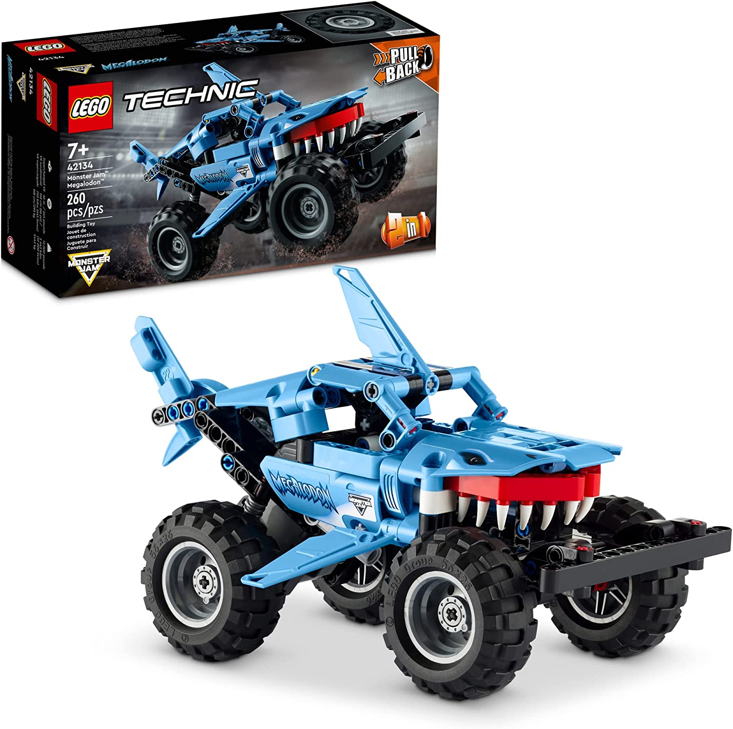 260 Pc. LEGO Technic Monster Jam Megalodon Model Building Kit (42134) $15.99 + Free Ship w/Prime