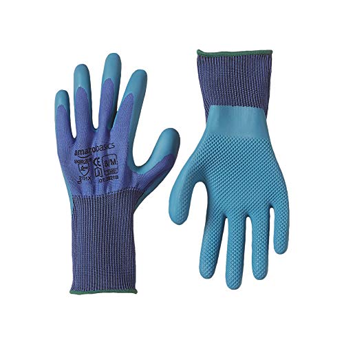 6Pairs Amazon Basics 13 Gauge Latex Coated Work Gloves (Blue; 2XL)