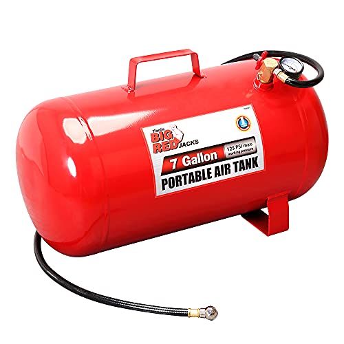 BIG RED T88007 Torin Portable Horizontal Air Tank with 36" Hose, 7 Gallon Capacity, Red $30.85 + Free Ship