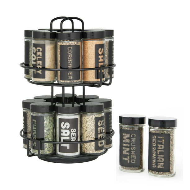 Kamenstein 16 Jar Spice Rack w/ Spices (Black) $14.97 + Free Shipping w/ Walmart+ or on Orders $35+