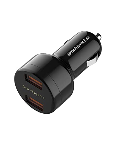 Wishinkle Car Charger, Mini 36W Dual USB QC 3.0 Ports Fast Car Charger Adapter (Compatible w/Samsung Note 9/Galaxy S10/S9/S) Black $5.55 + Free Ship w/Prime+