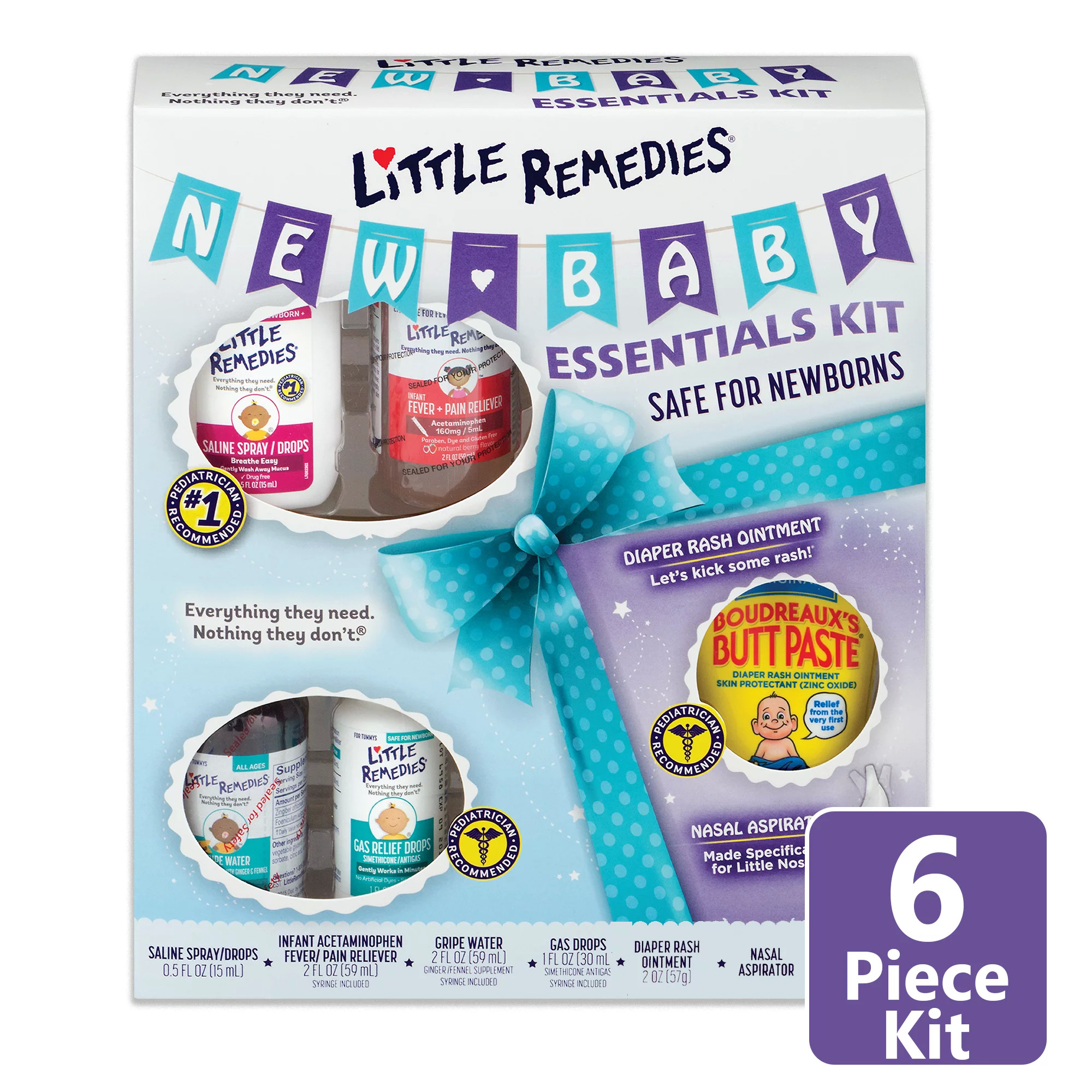 6Pc. Kit Little Remedies New Baby Essentials Kit for Baby's Nose and