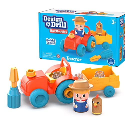 Educational Insights Design & Drill Bolt Buddies Tractor Take Apart Toy with Screwdriver Tool, Preschool STEM Toy $8.19 + Free Ship w/Prime