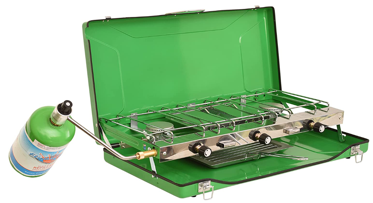 3 Burner Flame King Portable Propane Gas Camping Stove 45.70 + Free Ship