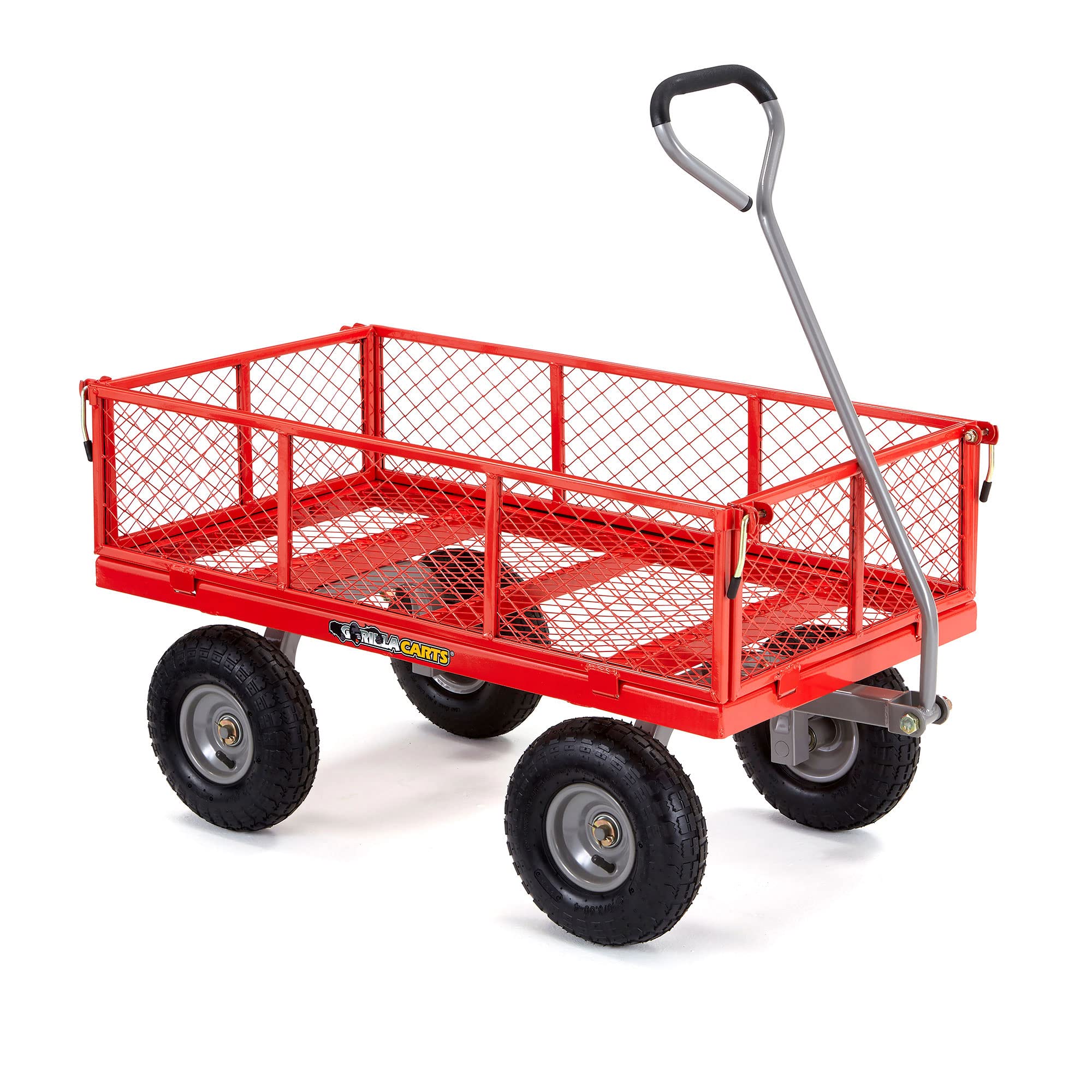 Gorilla Cart 800 Pound Heavy Duty Durable Steel Mesh Convertible Flatbed Wagon Cart $92.47 + Free Ship