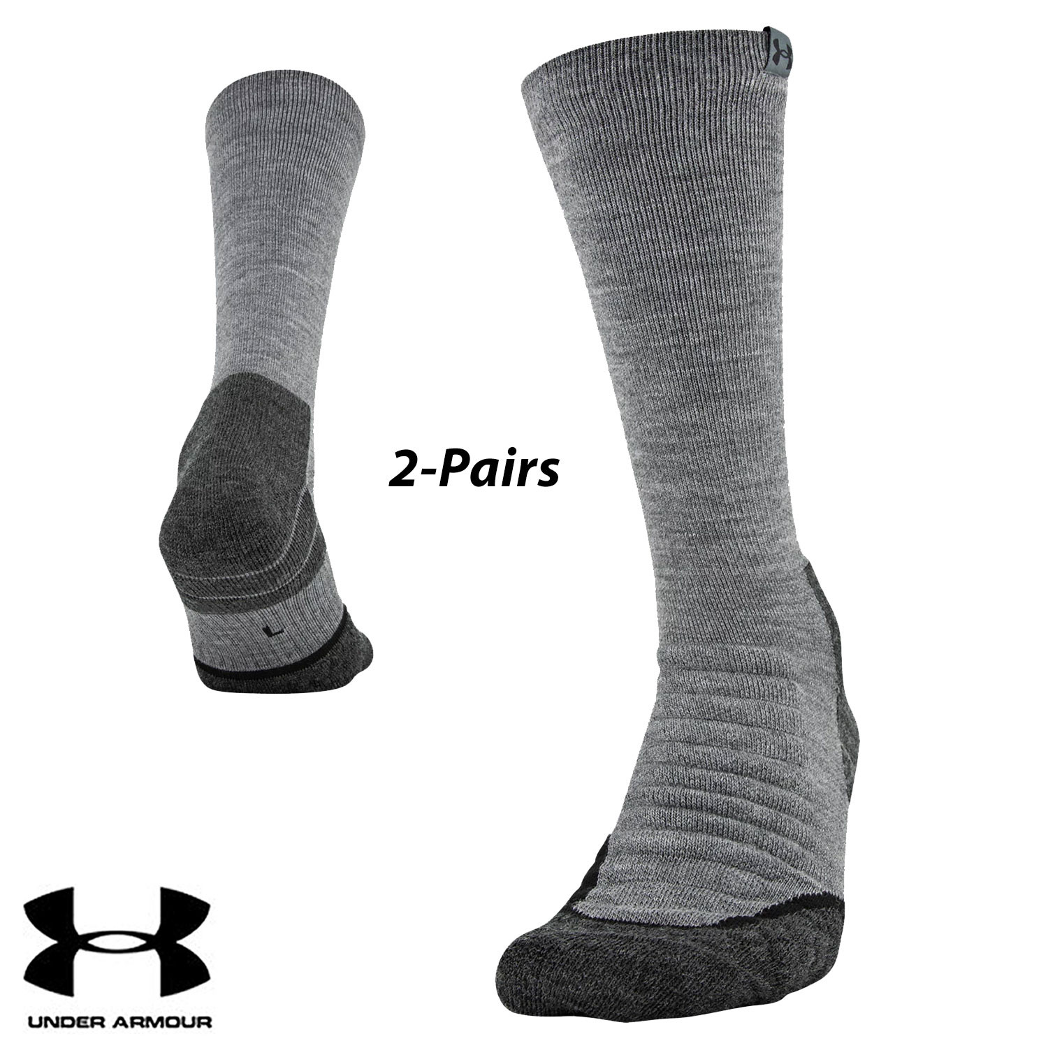 2-Pairs Under Armour Mens All Season Wicking Wool Boot Socks (size 9-12.5 anatomical fit) $14.99 + Free Shipping
