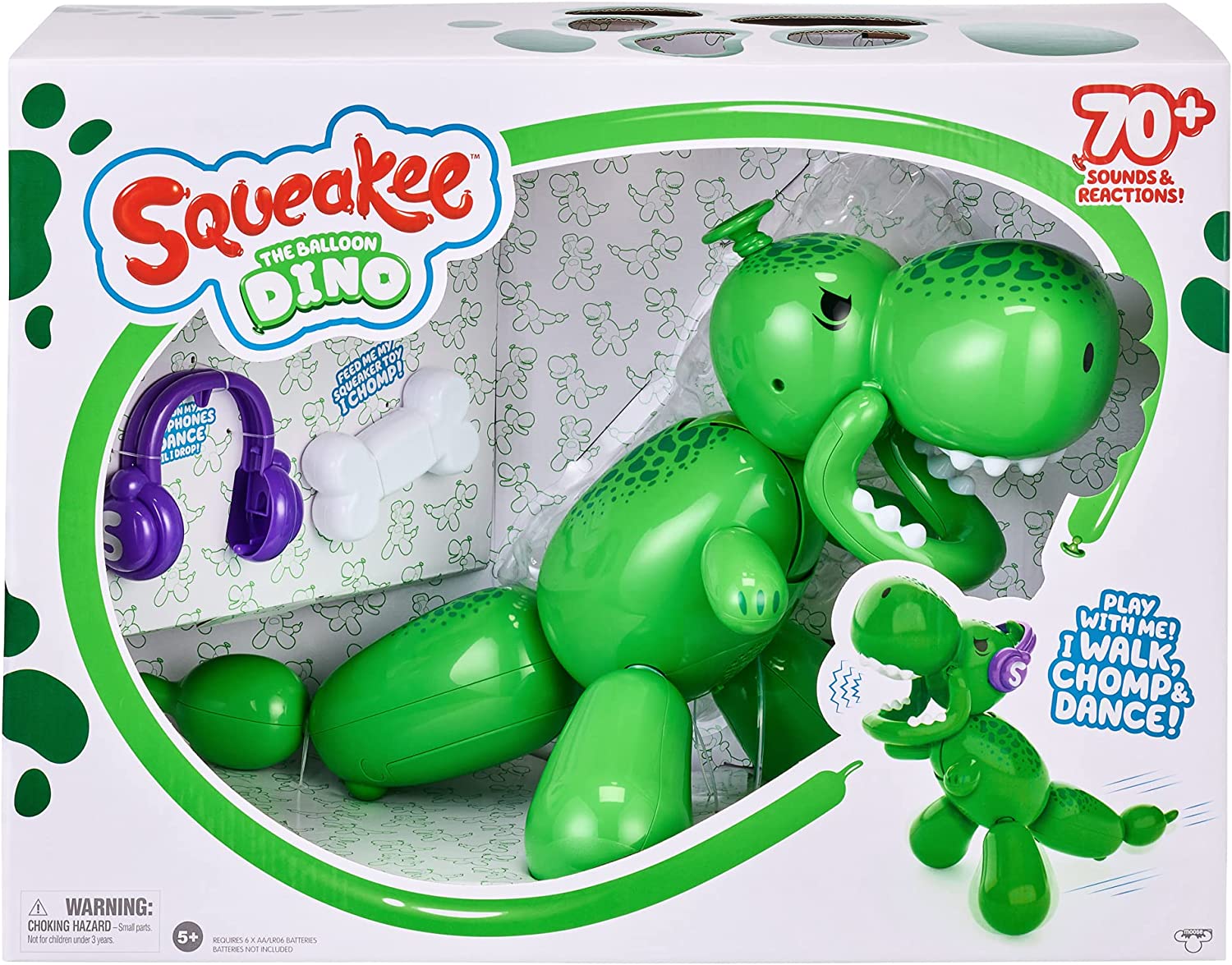 Squeakee The Balloon Dino Interactive Dinosaur Pet Toy w/ 70+ Sounds & Reactions $19.39 + Free Shipping w/ Prime