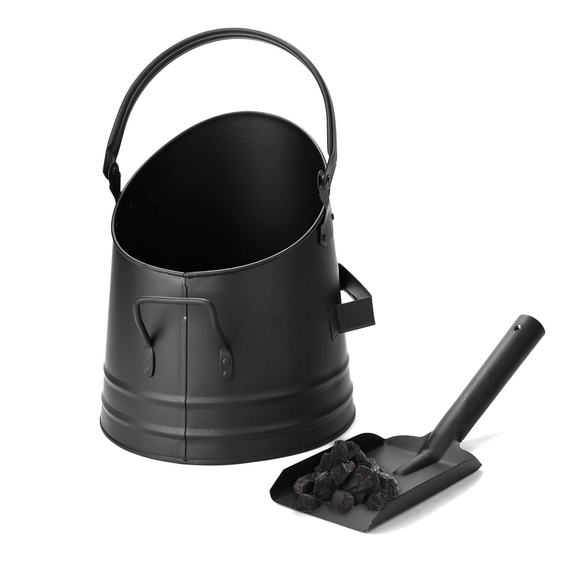 Large Fire Place Ash Bucket & Pellet Bucket w/small Shovel (Black) $13.69 + Free Ship w/Prime
